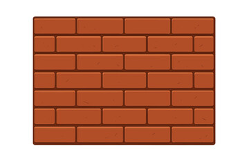 Obraz premium Red brick wall background vector illustration. Cartoon flat design graphic of a building surface. Grunge masonry texture pattern for construction or architecture concept.
