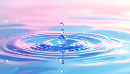 Pastel Water Ripple with Droplet Splash