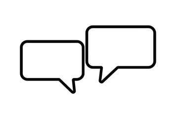 Fototapeta premium Minimalist rectangular speech bubbles icon vector for communication, dialogue, chat, app UI design, message concept, cartoon illustration, graphic resources, transparent background, stock template