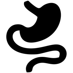Human stomach silhouette icon medical anatomy symbol