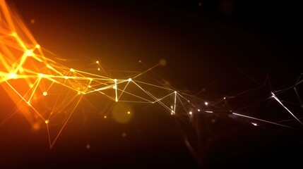 node. Abstract digital network concept with glowing nodes and connections, representing futuristic technology. product launch decks.