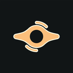 Black hole icon in bright color for physics, universe, and stellar themes.