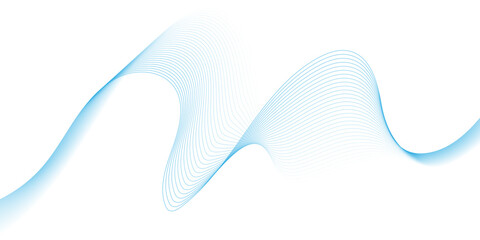 abstract blue wave line background, frame of abstract vector blue wave melody lines on white background, technology futuristic blue waves curve lines banner background, dynamic sound wave isolated.