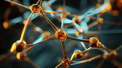 node. Abstract digital network concept with glowing nodes and connections, representing futuristic technology. product launch decks.