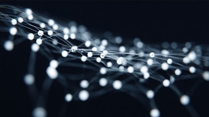 node. Abstract digital network concept with glowing nodes and connections, representing futuristic technology. product launch decks.