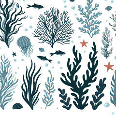 vector illustration of seaweed simple