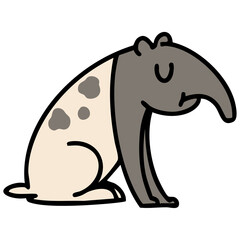 brazilian tropical tapir animal sitting