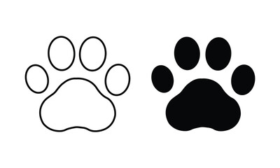 Pet paw icon isolated on white background. Vector illustration