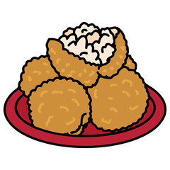 brazilian fried bolinho on plate