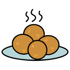 hot brazilian fried bolinho on plate