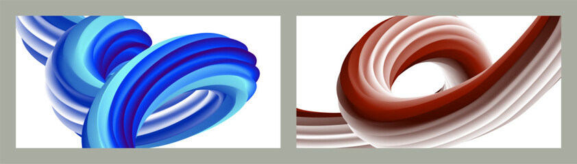 Abstract volumetric background. Cords. set of two illustrations. Toothpaste in a tube. Minimalism. 