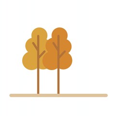 Flat vector illustration of trees in a minimalist landscape