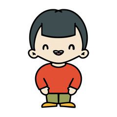 happy modern japanese man laughing