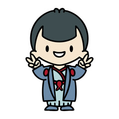 japanese man in traditional wedding outfit