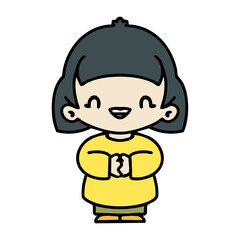 happy japanese woman laughing out loud