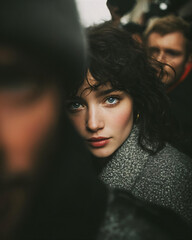 A woman in the midst of a chaos