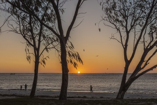 People enjoying the sunset on the beach, Lancelin, Western Australia, Australia