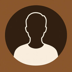 Monochromatic silhouette of a person's head on a circular backdrop conveying minimalism