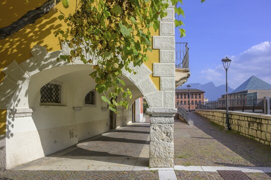 Pergola on the Brenta River, Borgo Valsugana, Borgo, Trentino, Italy