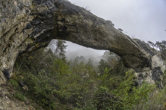 Ponte dell Orco stone arch, Ospedaletto, Trentino, Italy