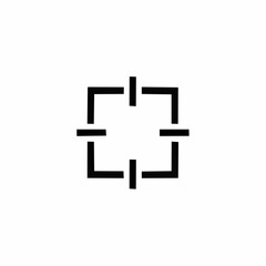 Fototapeta premium Minimalist black target focus symbol icon for precision aiming and accuracy graphic element