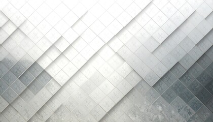 Abstract geometric pattern of overlapping squares in shades of gray and white