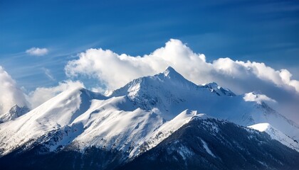 Snow Mountain Under Blue Sky With White Clouds
