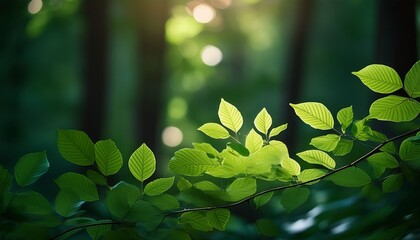 Soft Focus Green Leaves In A Moody Forest Setting