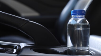The water bottle in the car