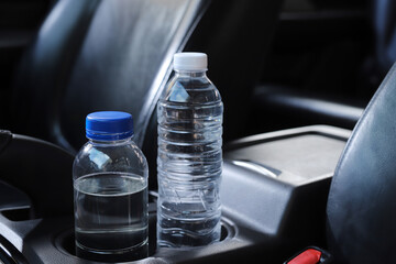 The water bottle in the car