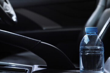 bottle of water in the car