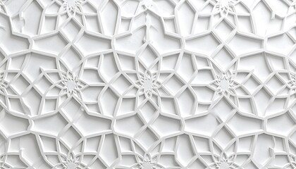 Abstract geometric pattern of repeating white shapes