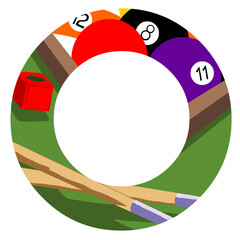 billiard balls vector illustration in a circle