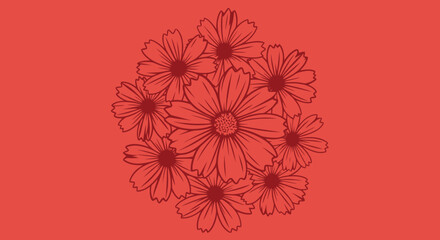 Red-on-red flower arrangement