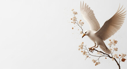 white dove flying in the sky