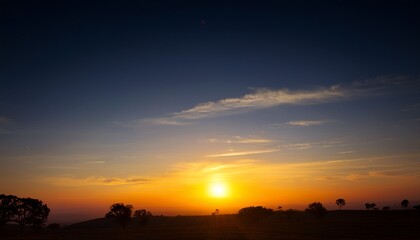 The Sun Is Below The Horizon In The Evening