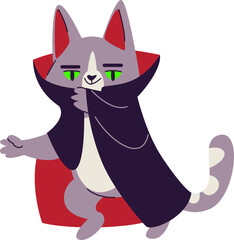 Cat with Vampire Cloak