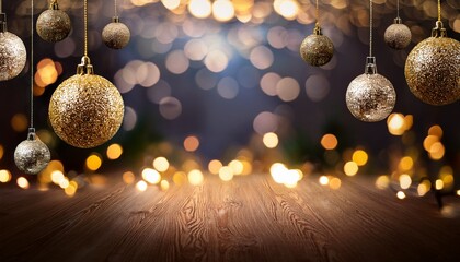 Festive Christmas Background Elegant Background With Lights And Balls
