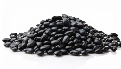 Fresh Black Beans Isolated On White Background