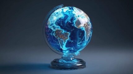 a globe decoration, prominently displayed against a dark background