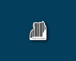 Minimal “Made in Uganda” barcode silhouette — perfect for coffee labels, artisan goods and packaging. High-res vector, ready for ecommerce and print.