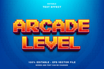 Retro Pixelated Arcade Level Text Effect Editable with Gradient Colors.
