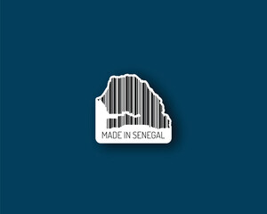 “Made in Senegal” barcode silhouette — perfect for artisan and textile labels, packaging and tourism designs. High-res vector, print-ready for marketplaces.