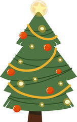 Cartoon Christmas Tree Illustration 