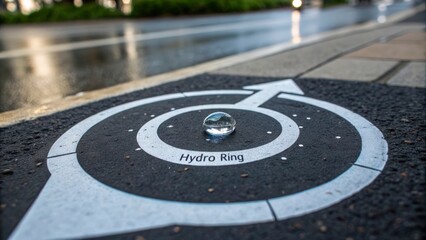 Overhead view of a single water droplet in a Hydro Ring