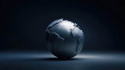 Fototapeta premium broken globe symbolizing conflict, dramatic atmosphere, minimalistic dark background