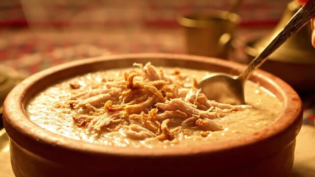 Delicious haleem recipe: authentic middle eastern dish for ramadan and iftar dinner meal ideas video 4k