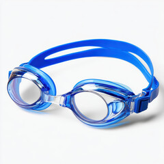 Blue swimming goggle for sport, protective water sport equipment accessory. Plastic eyewear isolated on white background provides clear underwater vision for fun and safety