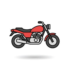 Fototapeta premium Modern graphic illustration of a sleek red motorcycle, embodying freedom and speed. Perfect for transportation, adventure, and lifestyle themes