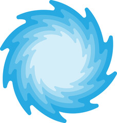 Abstract swirling water vortex icon. Fluid motion and swirling elements isolated on transparent background. Dynamic spinning water design. Water cyclone and tornado vector illustration.